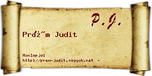 Prém Judit névjegykártya